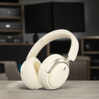 Headset atas telinga Mode ganda nirkabel, Headset aktif pengurang kebisingan nirkabel dapat dilipat penghilang kebisingan latensi rendah untuk Olahraga