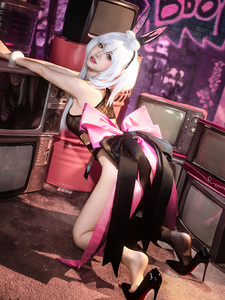 Conjunto de Lencería Erótica de Encaje con Líneas Entrelazadas, Disfraz de Conejita Sexy con Abertura en la Entrepierna, Uniforme de Cosplay, No Necesita Quitarse - Product Image 4