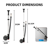 BAIMEI pompe à pneu de vélo Portable en alliage d'aluminium Mini pompe à vélo de route avec bouton de purge d'air et pompe à fourche en plastique