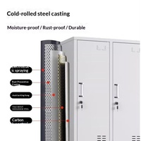 Lemari Pakaian Karyawan Portable Modern 6 Pintu dari Baja, Tahan Lama, Dilengkapi Kunci dan Kapasitas Besar untuk Perabot Kamar Tidur