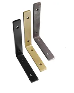 L Shelf Bracket for Open Shelving, Black, Bronze, White and Brass Modern Hardware