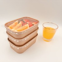 Kraftpapier Voerbak Nemen Voedsel Lunch Bento Dozen Papier Voedsel Doos Voor Salade/Noedel/Fruit