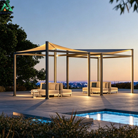 Ancsem Nouvelle Arrivée - Gazebo Extérieur Rétractable, Nouveau Design, Ombrelle à Manivelle, Protection Contre la Pluie, Idéal pour le Camping, les Gîtes et les Hôtels