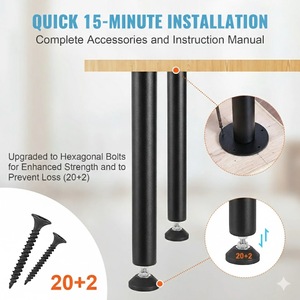 DIY Furniture Parts 16" Adjustable Heavy Duty Steel <b>Table</b> Legs Set of 4 Metal Desk Legs Coffee Dining <b>Table</b> Base EDPTBL026 - Product Image 4