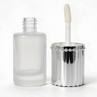 Tube de gloss à lèvres transparent rond en verre, emballage personnalisé, contenants vides pour gloss à lèvres de 10 ml avec pinceau