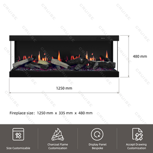 CRUISE tre lati di osservazione del fuoco sincronizzazione della combustione di legno immagine sonora nuovo camino elettrico ologrammo Lcd 1850mm - Product Image 5
