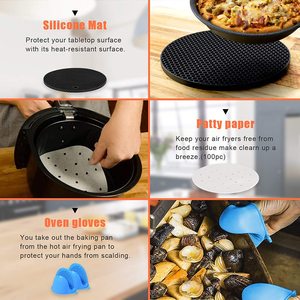 Ensemble de 12 pièces en acier inoxydable pour accessoires de <span class=keywords><strong>friteuse</strong></span> à air <span class=keywords><strong>Vortex</strong></span> instantané 4.2-6.8QT four à panier à gâteau four à poêle antiadhésive de 8 pouces - Product Image 5