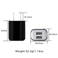 Vente en gros Nouveau chargeur de téléphone portable personnalisé rapide prise murale US adaptateur certifié intelligent à double port USB chargeur de téléphone portable