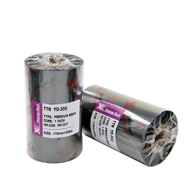 Yd300 110mm*450m Premium Ink Thermal Transfer Durable Resin Ribbon for Printing Labels Barcode Printer