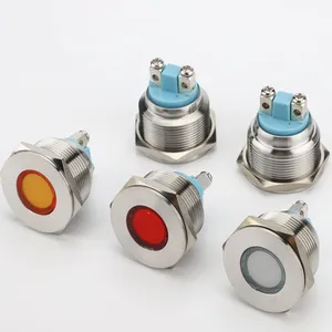 16mm Metal Signal Lamp Green Red Yellow Blue 3V / 6V /12v/24V Waterproof Led Indicator With Wire