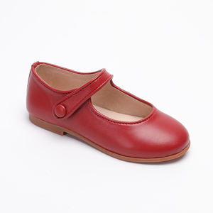 Scarpe Mary Jane in vera pelle di lusso personalizzate all'ingrosso per bambini scarpe da Ballerina da principessa <span class=keywords><strong>rosse</strong></span> piatte in gomma per ragazze - Product Image 2