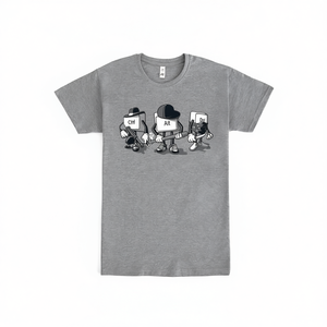 Camiseta Computer Mafia de algodón gris para hombre, camiseta gráfica informal - Product Image 2