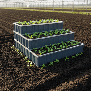 Jardinera Elevada Metálica Cuadrada con Sistema de <span class=keywords><strong>Autorriego</strong></span> Ecológico GB118118-H60-3 para Plantas de Exterior - Product Image 1