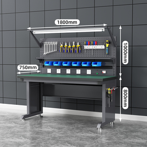 頑丈な帯電防止ステンレス鋼作業台、調節可能な棚と引き出し付き、耐荷重800kg、整備士の実験室・作業場向け - Product Image 5