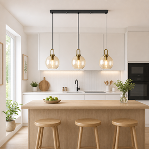 Ensemble de luminaires suspendus modernes en verre ambré de style nordique, à plusieurs têtes, pour table à manger, <span class=keywords><strong>îlot</strong></span> de <span class=keywords><strong>cuisine</strong></span>, <span class=keywords><strong>luminaire</strong></span> personnalisé - Product Image 4
