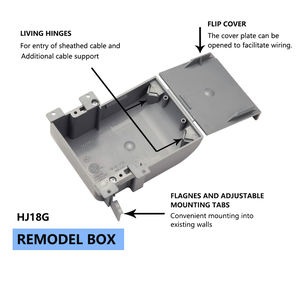 ETL認証済み 1ギャング <span class=keywords><strong>PVC</strong></span>製 オールドワーク 18立方インチ リモデルボックス ジャンクションボックス プラスチック製電気ボックス コンセント/スイッチボックス エンクロージャボックス フリップカバー - Product Image 3