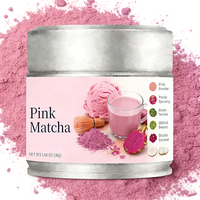 Poudre de matcha rose personnalisée, poudre de fruit du dragon rouge, poudre de betterave, poudre de matcha rose