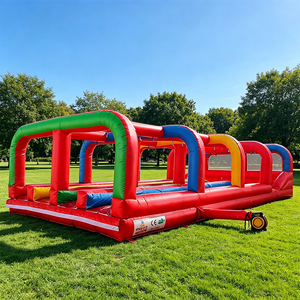 WINSUN PVC Outdoor Blow up Three Lanes Inflatable Water Slide Amusement Ride for Water Park - Product Image 1