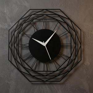 <b>Modern</b> Geometric <b>Wall</b> <b>Clock</b> Metal Abstract Design Silent Quartz Analog <b>Clock</b> for Living Room - Product Image 3