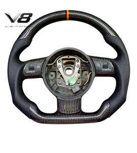 Volante de fibra de carbono real personalizado estilo deportivo de carreras, accesorios interiores para coche V8carbon para A3 S3 <span class=keywords><strong>RS3</strong></span> <span class=keywords><strong>8P</strong></span>, piezas de modificación de automóviles. - Product Image 5