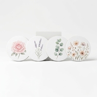 Posavasos Redondos Desechables de Papel con Logotipo Personalizado, Diseño Floral, para Bodas, Despedidas de Soltera, Fiestas, Venta al Por Mayor