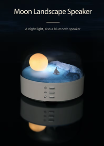 ลำโพงบลูทูธรูปพระจันทร์เสี้ยว รุ่น C38 ของขวัญตกแต่งบ้าน ป้องกันสายตา สร้างบรรยากาศ แสงไฟกลางคืนในร่ม - Product Image 4