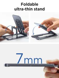 Soporte <span class=keywords><strong>para</strong></span> Teléfono LISEN 2026 Ultra Delgado, Soporte Ajustable en Altura <span class=keywords><strong>para</strong></span> Tablet, Soporte Plegable de Metal <span class=keywords><strong>para</strong></span> Smartphone, Accesorios <span class=keywords><strong>para</strong></span> Oficina y Viajes - Product Image 2