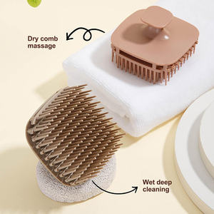 Exfoliant imperméable du cuir chevelu pour les pellicules Outils de massage du cuir chevelu Peigne de <span class=keywords><strong>balayage</strong></span> dans la douche <span class=keywords><strong>Cheveux</strong></span> Soins du cuir chevelu Shampooing Brosse - Product Image 3
