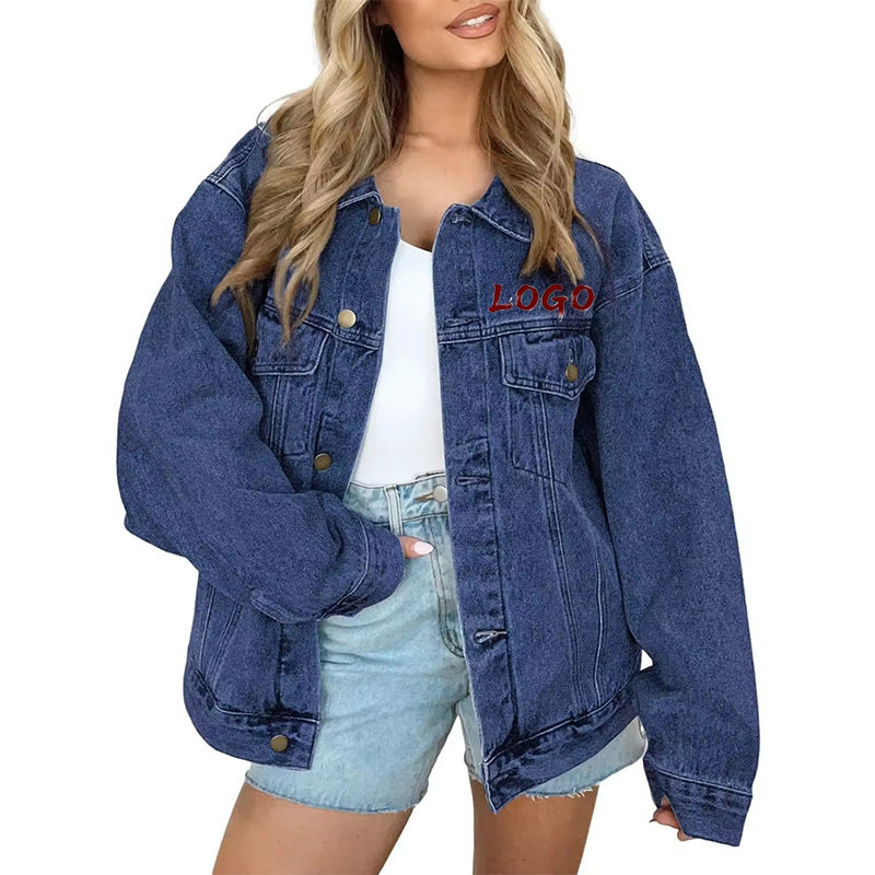 Customizable Light Blue Oversized Denim Jacket