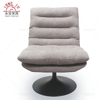 Fauteuil pivotant de loisirs pliable au design moderne, dossier confortable en tissu lin, pieds en métal, hauteur réglable, pour la maison et le bureau