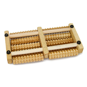 Xách tay của nhãn hiệu bằng gỗ chân massage sang trọng với 5 con lăn tuyệt vời để làm giảm đau chân và đau tích tụ - Product Image 3