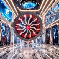 Kaca Cermin Infinity Kustom untuk Dekorasi Dinding Klub Malam, KTV, Bar, Lounge, Dekorasi Klub Modern, Hiasan Dinding dengan Lampu Kipas
