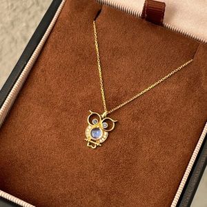 Xinfly Luxury 18K Gold Diamond Necklace Natural Gemstone with White <b>Shell</b> Owl Heart Star Gourd Lovely Party Gift - Product Image 1