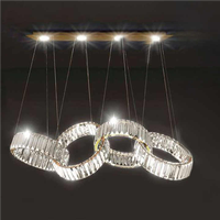 BGST décor à la maison haut plafond suspension lampe en acier Led rond moderne nordique luxe lustre en cristal pendentif lumière Restaurant