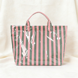 Fashion Shoulder Handbag Recycled Rubber PVC <b>Bag</b> Carry Handles Wilden Handle Custom Letter Printed Logo PVC <b>Bag</b> For Beach - Product Image 3