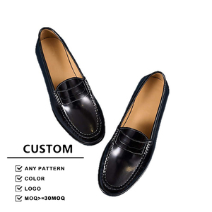 Mocasines de Cuero Genuino Elegantes y Modernos para Hombre, Zapatos de Punta Redonda de Marca Británica de Alta Gama para Boda - Product Image 1