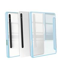 Étui pour tablette Samsung Galaxy Tab S9 FE 12,4 pouces, en acrylique transparent, avec emplacement pour stylet, résistant aux chocs, en cuir, compatible avec S9 Plus