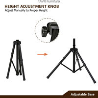 Stand TV Lantai Heavy Duty dengan Basis Tripod untuk Layar 26-55 Inch, Beban 45kg, Tinggi Dapat Disesuaikan, Live Stream, Multi Tripod