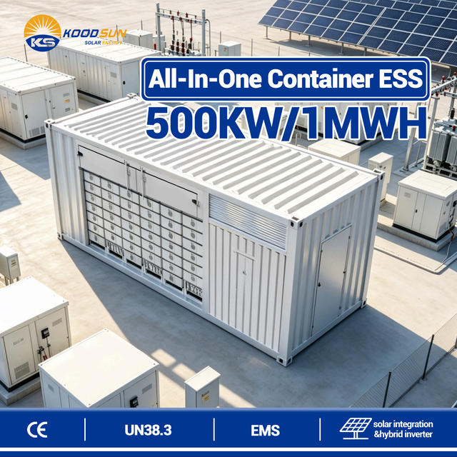 Commercial & Industrial 20ft ESS Container High Voltage 500kW 1MWh Solar Energy Storage System