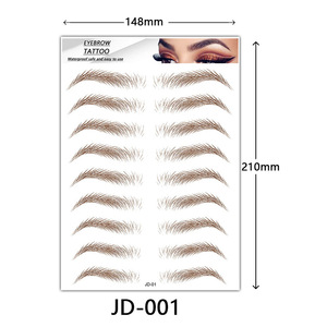 Plantillas Adhesivas Temporales para Tatuajes de Cejas, 50 Tipos, Hojas de Maquillaje Impermeables para Microblading de Cejas - Product Image 5
