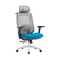 Chaise de bureau rotative à dossier haut en maille pour ordinateur