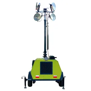 Mobile Light Tower Trailer 9m Portable Telescopic 360 Degree Light Tower