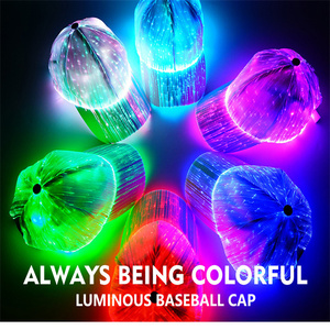 Casquette de baseball LED <span class=keywords><strong>lumineuse</strong></span> 6 couleurs en gros, à fibre optique, rechargeable par USB, alimentée par batterie, pour les fêtes de remise des diplômes, Thanksgiving <span class=keywords><strong>et</strong></span> Noël - Product Image 4