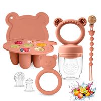 Moule à sucettes en silicone sans BPA pour bébé avec motif de fruits de dessin animé, attache-tétine, moule à glaçons pour lait maternel (avec couvercle)