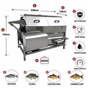 Machine à écailler le poisson à haut rendement, rotation rapide (3 à 5 fois plus rapide que la manuelle), débit d'eau continu pour garder les poissons vivants et frais - Product Image 2