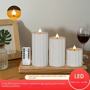 Trong nhà/ngoài trời Flameless nhấp nháy nến, Roman xi lanh nến đèn với di chuyển ngọn lửa, Pin hoạt động dẫn ánh sáng nến - Product Image 2
