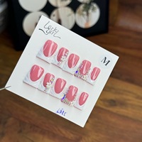 TSZS Faux ongles à presser en acrylique, peints à la main, motif zèbre français et fleurs 3D, forme canard courte, 10 pièces, pour femme, usage quotidien