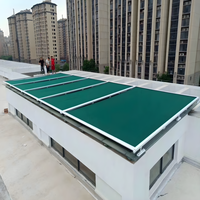 Auvent de terrasse moderne en alliage d'aluminium avec revêtement en poudre de polyester, télécommande, toit de véranda rétractable, balcon