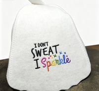Chapeau de sauna en feutre 100% laine, broderie de lettres colorées amusantes, résistant à la chaleur, prévient les dommages aux cheveux, accessoire de bain spa