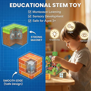 AiJH 63 pièces <span class=keywords><strong>de</strong></span> blocs <span class=keywords><strong>de</strong></span> <span class=keywords><strong>construction</strong></span> DIY, jouets sensoriels Montessori, <span class=keywords><strong>construction</strong></span> créative, petits blocs <span class=keywords><strong>de</strong></span> <span class=keywords><strong>construction</strong></span> en cube, jouets éducatifs - Product Image 3